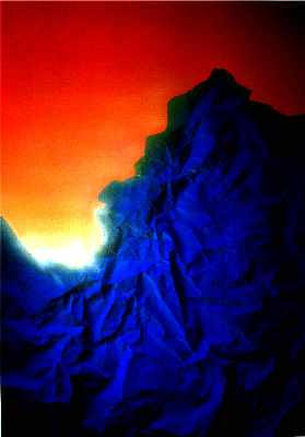 Sunrise on Blue Rock A2 Acrylic on Paper 93